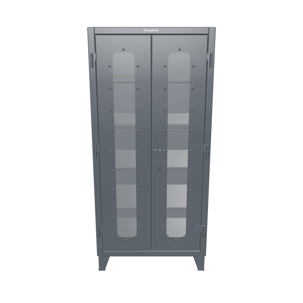 Extreme Duty 12 GA Clearview Cabinet with 4 Shelves- 36 In. W x 24 In. D x 78 In. H - 36-LD-244-7024