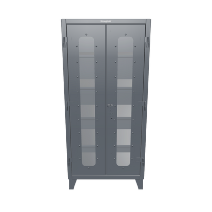Extreme Duty 12 GA Clearview Cabinet with 4 Shelves- 36 In. W x 24 In. D x 78 In. H - 36-LD-244-7024