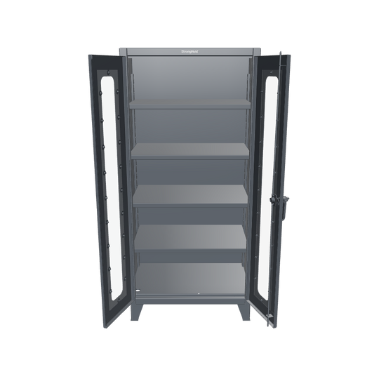 Extreme Duty 12 GA Clearview Cabinet with 4 Shelves- 36 In. W x 24 In. D x 78 In. H - 36-LD-244-7024