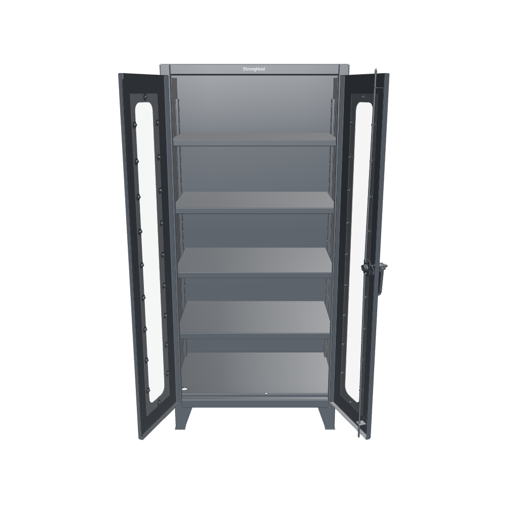 Extreme Duty 12 GA Clearview Cabinet with 4 Shelves- 36 In. W x 24 In. D x 78 In. H - 36-LD-244-7024
