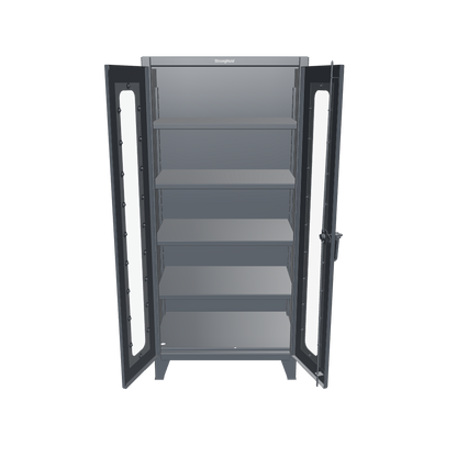 Extreme Duty 12 GA Clearview Cabinet with 4 Shelves- 36 In. W x 24 In. D x 78 In. H - 36-LD-244-7024