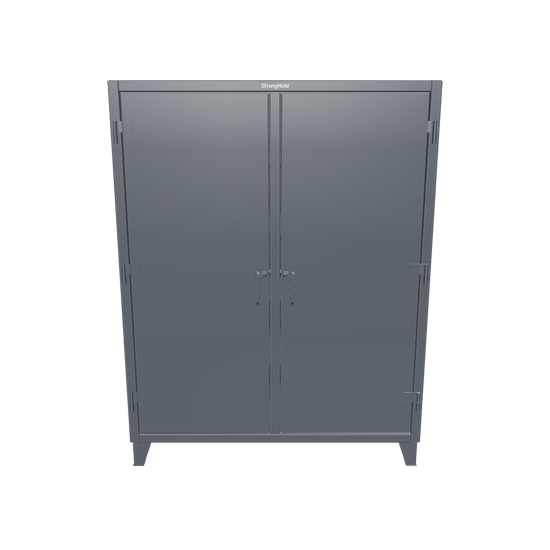 Extreme Duty 12 GA Double Shift Cabinet with 8 Shelves - 60 In. W x 24 In. D x 78 In. H - 56-DS-248-7024