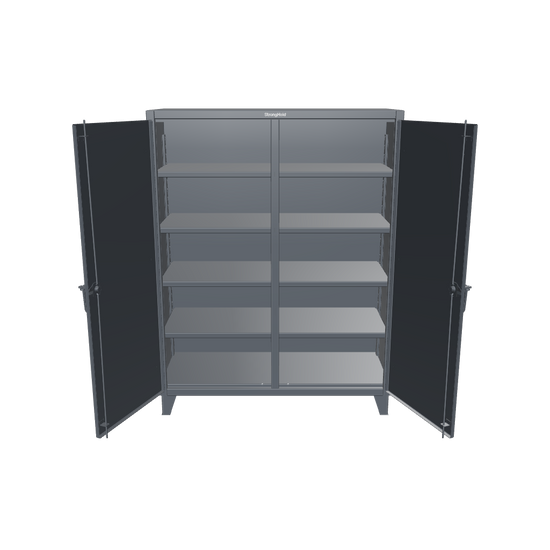 Extreme Duty 12 GA Double Shift Cabinet with 8 Shelves - 60 In. W x 24 In. D x 78 In. H - 56-DS-248-7024