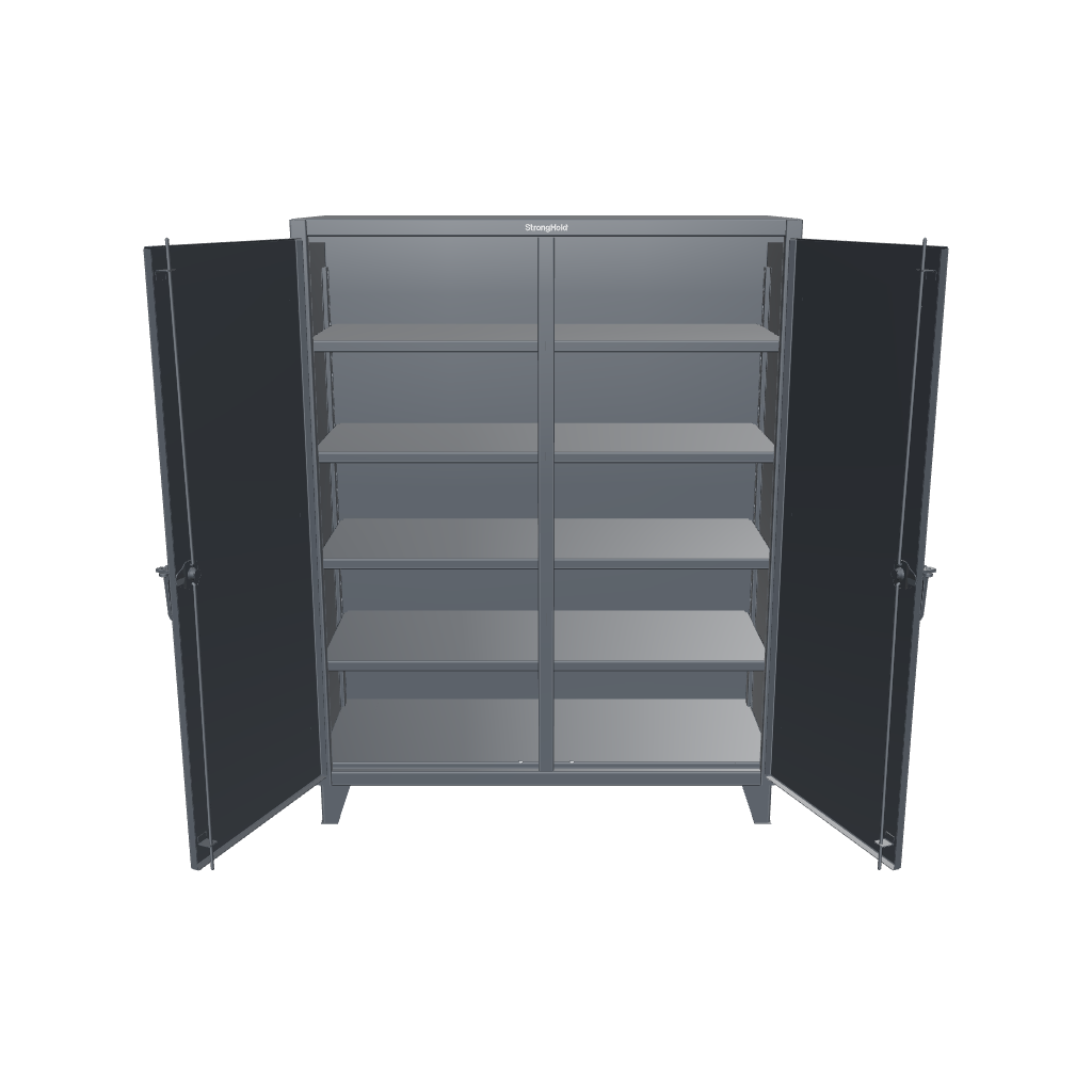 Extreme Duty 12 GA Double Shift Cabinet with 8 Shelves - 60 In. W x 24 In. D x 78 In. H - 56-DS-248-7024