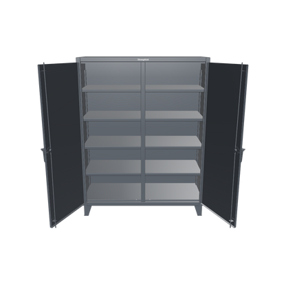 Extreme Duty 12 GA Double Shift Cabinet with 8 Shelves - 60 In. W x 24 In. D x 78 In. H - 56-DS-248-7024