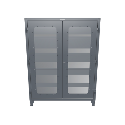 Extreme Duty 12 GA Clearview Cabinet with 4 Shelves - 60 In. W x 24 In. D x 78 In. H - 56-LD-244-7024