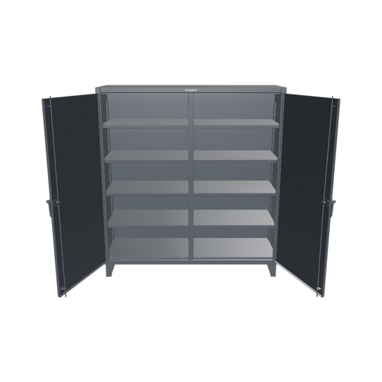 Extreme Duty 12 GA Double Shift Cabinet with 8 Shelves - 72 In. W x 24 In. D x 78 In. H - 66-DS-248-7024