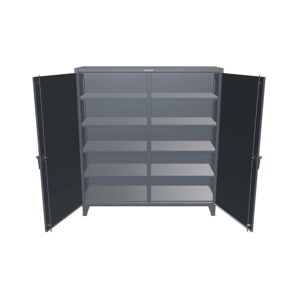 Extreme Duty 12 GA Double Shift Cabinet with 8 Shelves - 72 In. W x 24 In. D x 78 In. H - 66-DS-248-7024