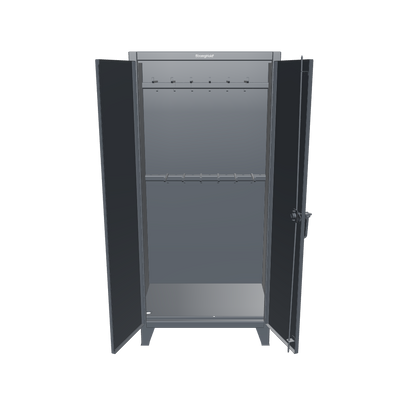Extreme Duty 12 GA Rigging Cabinet with 12 Hooks - 36 In. W x 24 In. D x 78 In. H - 36-240-12-7024