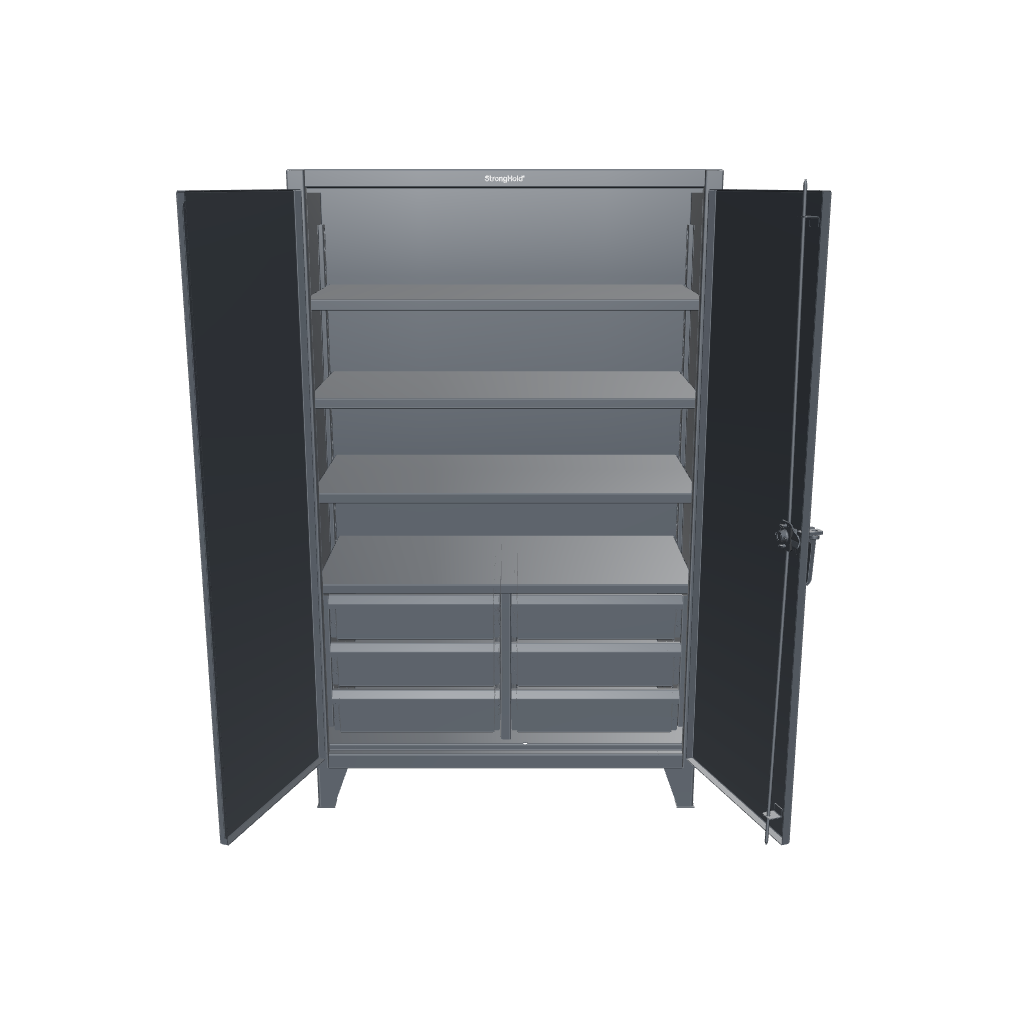 Extreme Duty 12 GA Cabinet with 6 Half-Width Drawers, 4 Shelves | 48 In. W x 24 In. D x 78 In. H - 46-244-6/5DB-7024
