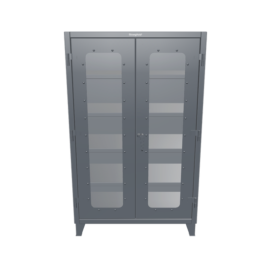 Extreme Duty 12 GA Clearview Cabinet with 4 Shelves - 48 In. W x 24 In. D x 78 In. H - 46-LD-244-7024