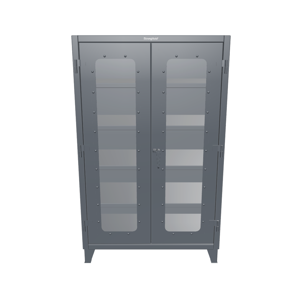 Extreme Duty 12 GA Clearview Cabinet with 4 Shelves - 48 In. W x 24 In. D x 78 In. H - 46-LD-244-7024