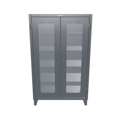 Extreme Duty 12 GA Clearview Cabinet with 4 Shelves - 48 In. W x 24 In. D x 78 In. H - 46-LD-244-7024
