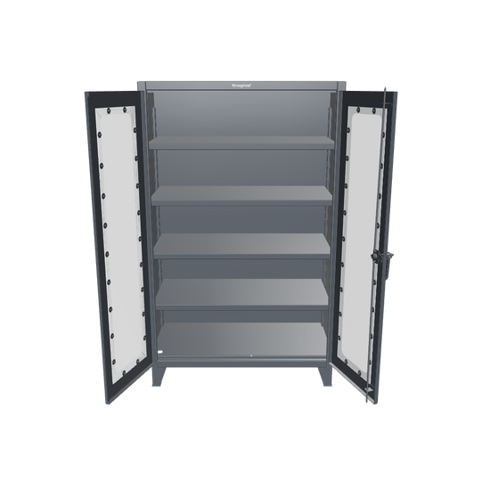 Extreme Duty 12 GA Clearview Cabinet with 4 Shelves - 48 In. W x 24 In. D x 78 In. H - 46-LD-244-7024