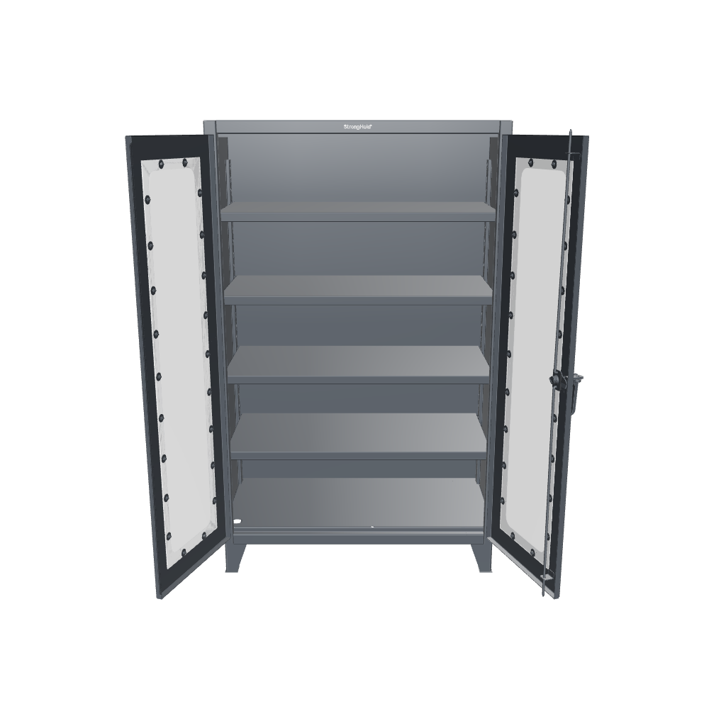 Extreme Duty 12 GA Clearview Cabinet with 4 Shelves - 48 In. W x 24 In. D x 78 In. H - 46-LD-244-7024