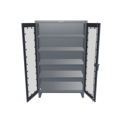 Extreme Duty 12 GA Clearview Cabinet with 4 Shelves - 48 In. W x 24 In. D x 78 In. H - 46-LD-244-7024