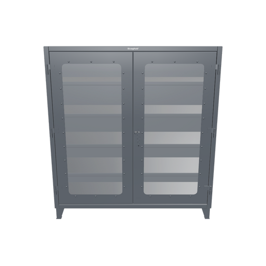 Extreme Duty 12 GA Clearview Cabinet with 4 Shelves - 72 In. W x 24 In. D x 78 In. H - 66-LD-244-7024