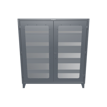 Extreme Duty 12 GA Clearview Cabinet with 4 Shelves - 72 In. W x 24 In. D x 78 In. H - 66-LD-244-7024