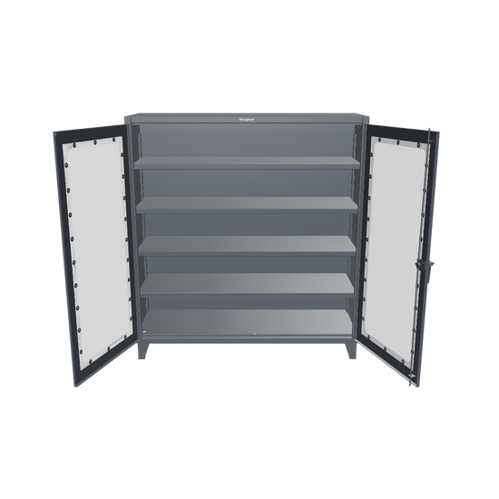 Extreme Duty 12 GA Clearview Cabinet with 4 Shelves - 72 In. W x 24 In. D x 78 In. H - 66-LD-244-7024
