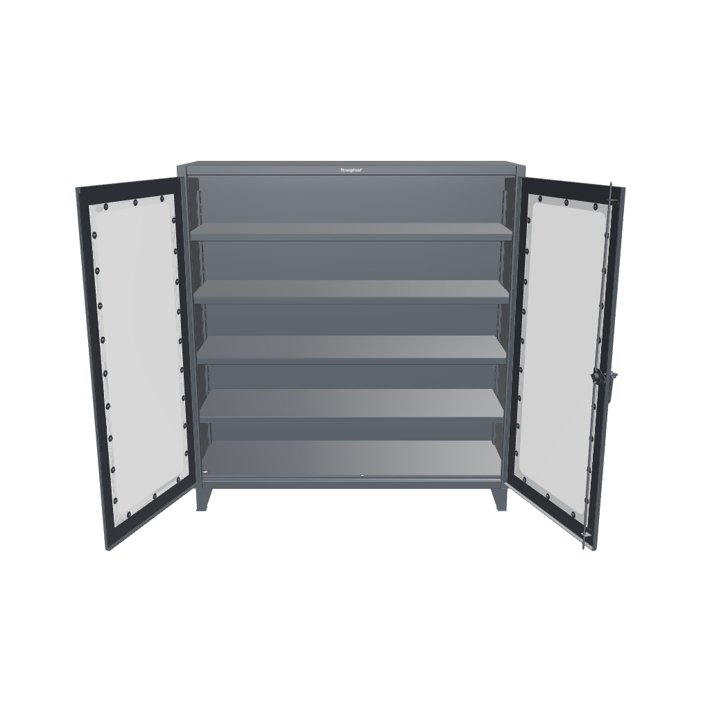 Extreme Duty 12 GA Clearview Cabinet with 4 Shelves - 72 In. W x 24 In. D x 78 In. H - 66-LD-244-7024