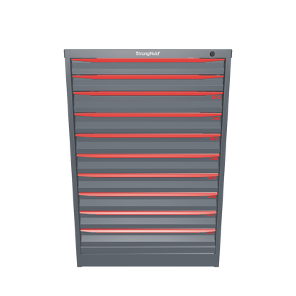 Modular Drawer 14 GA Storage Cabinet with 10 total drawers -2" Drawers x2, 3" Drawers x8 - 3" Integrated Legs - 30 In. W x 29 In. D x 44 In H. - S3044-PPDAS-1003DS-3001
