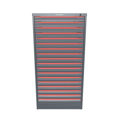 Modular Drawer 14 GA Storage Cabinet with 18 total drawers -2" Drawers x18 - 3" Integrated Legs - 30 In. W x 29 In. D x 60 In H. - S3060-PPDAS-1801DS-3001